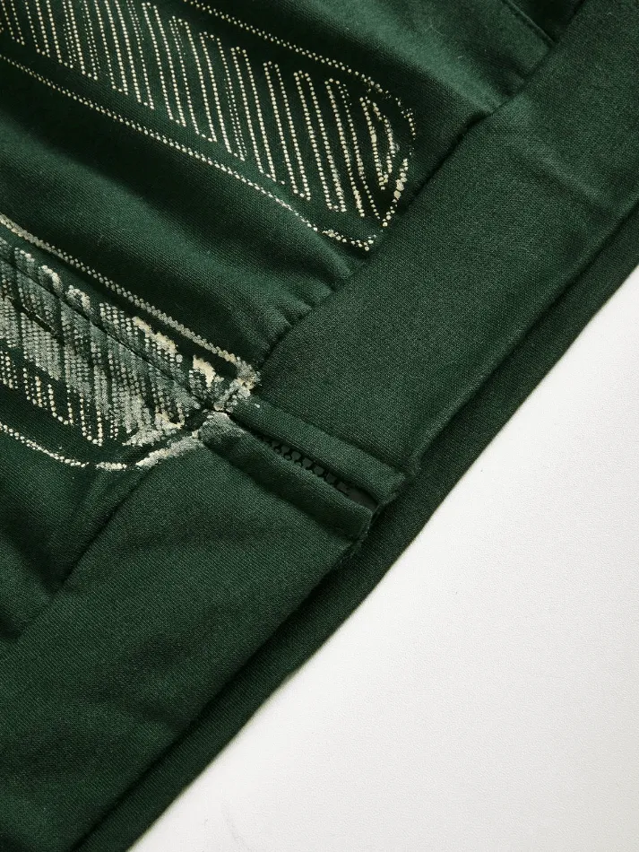 Vintage Wash Green Zip Up Hoodie