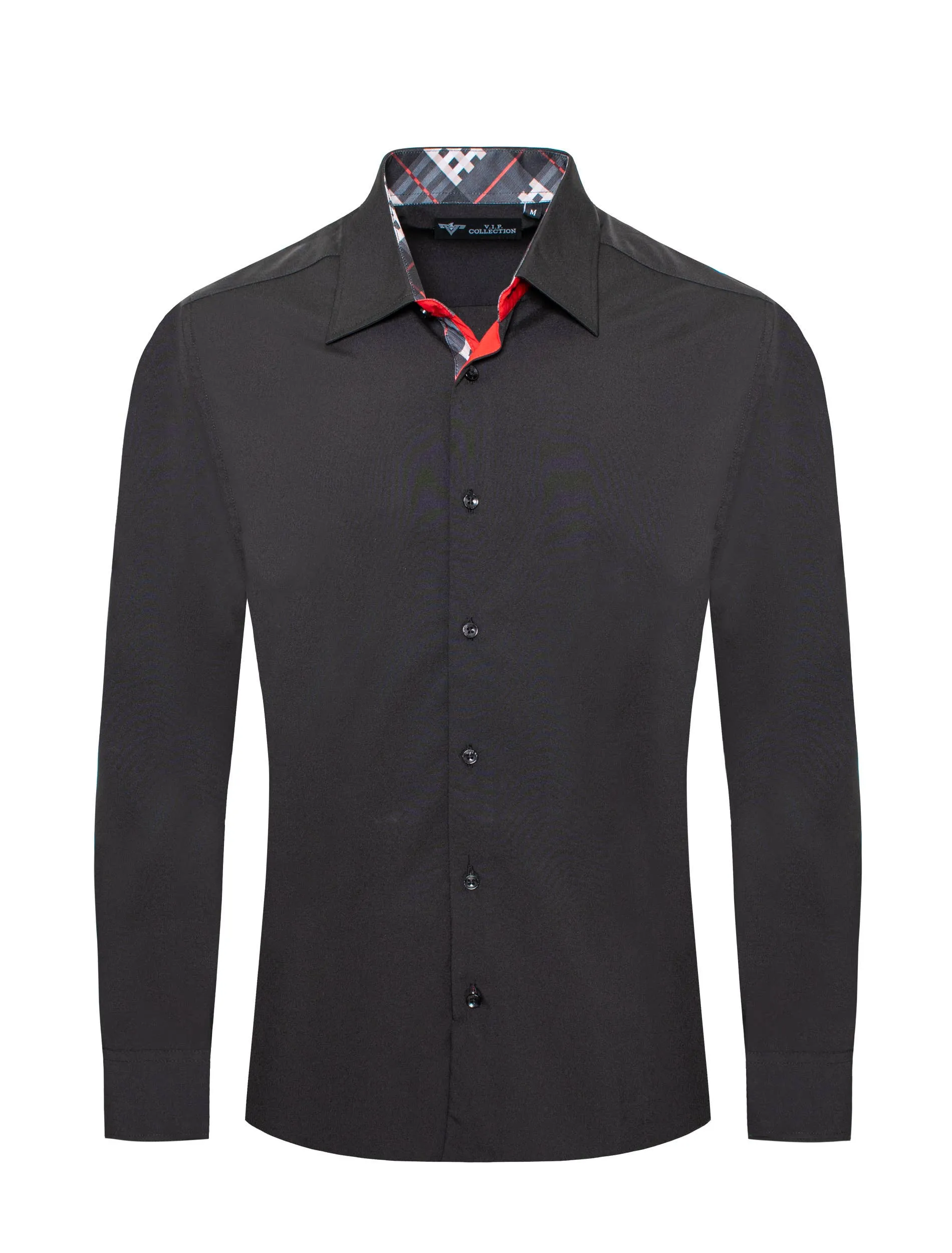 VIP COLLECTION DS-01 BLACK MEN'S DRESS SHIRT