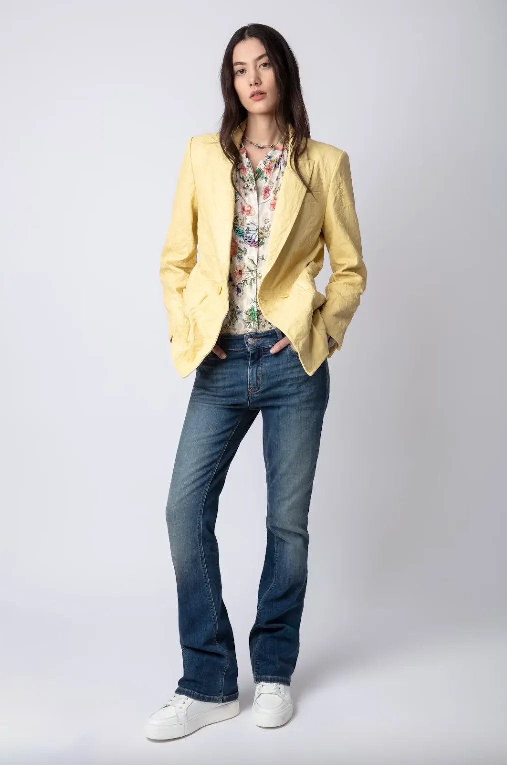 Visko Crinkled Leather Blazer - Shea