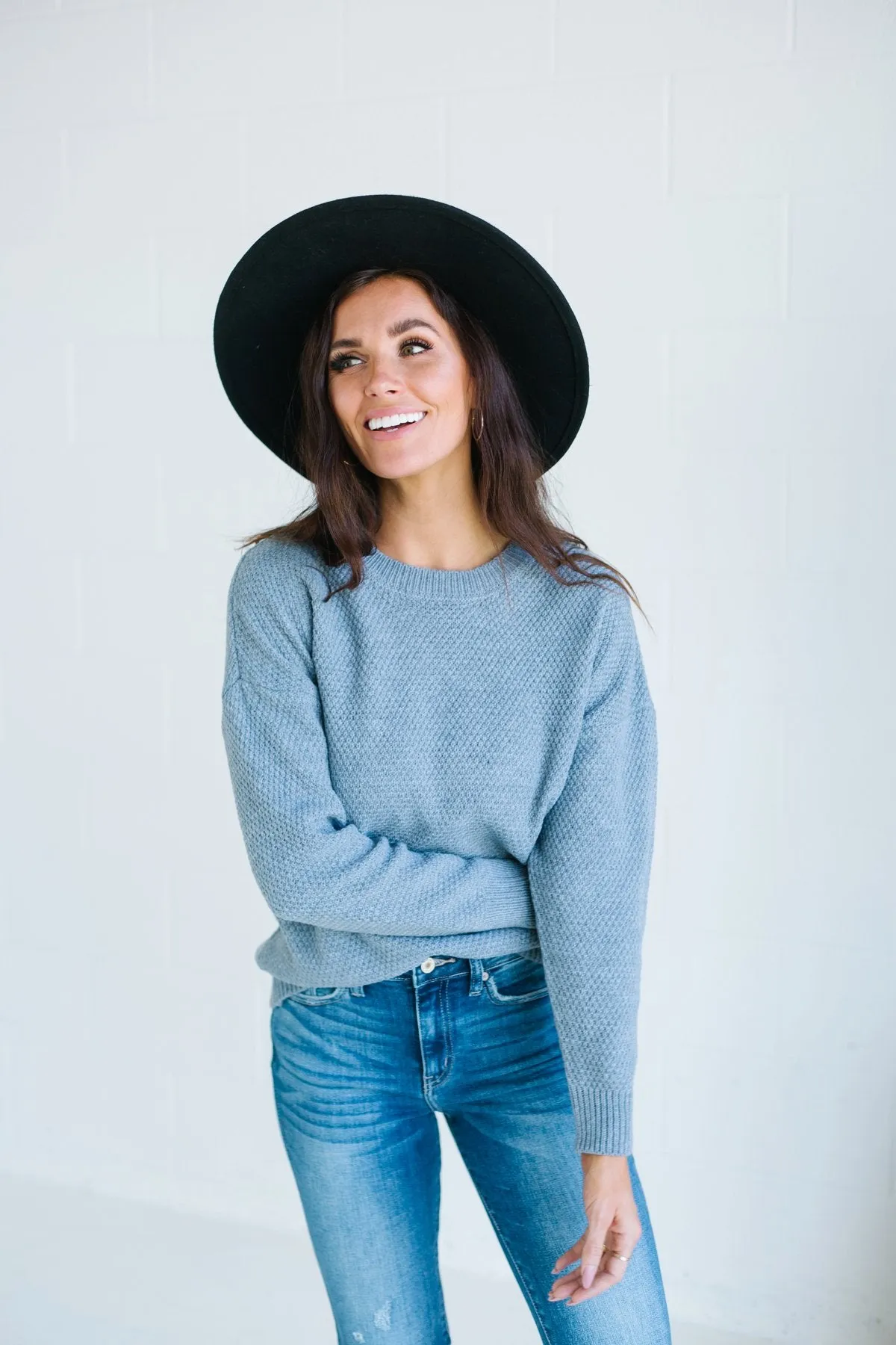 Waffle Knit Boyfriend Sweater