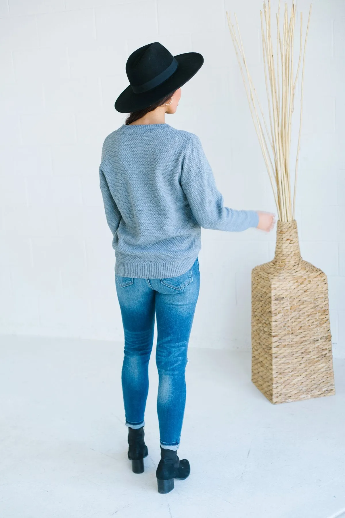 Waffle Knit Boyfriend Sweater