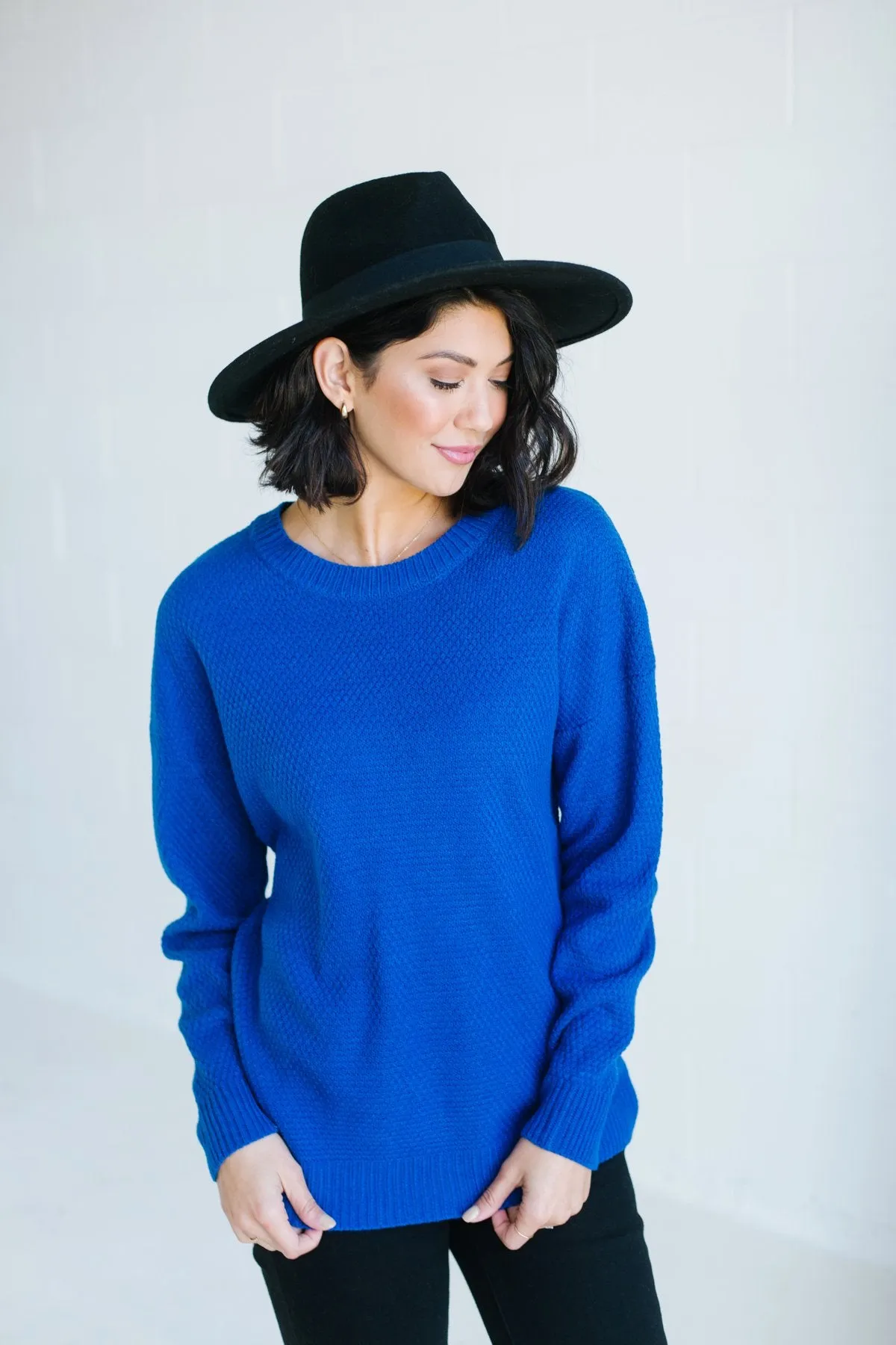 Waffle Knit Boyfriend Sweater