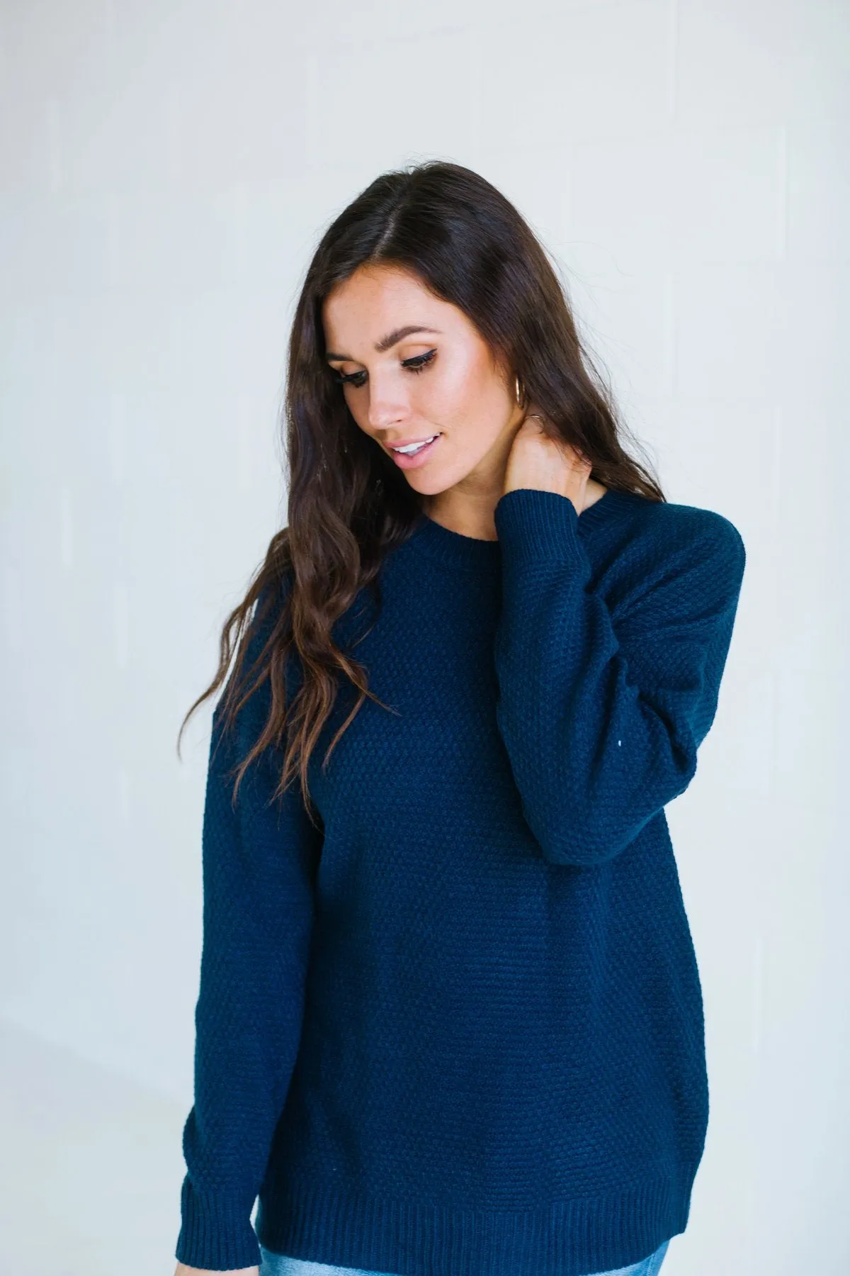 Waffle Knit Boyfriend Sweater