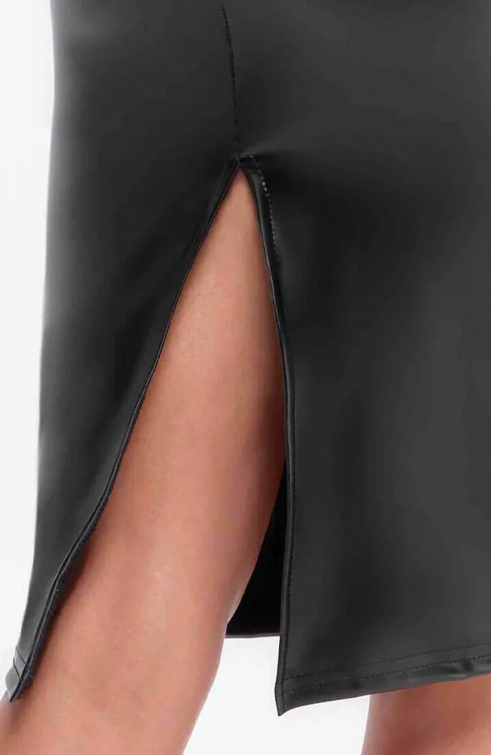 Wet look X sheer mesh pencil dress - Symphony Of Desire