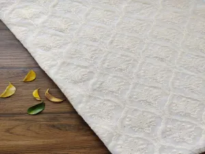 White Dyeable Lakhnawi Embroidered Georgette Fabric (Wholesale)
