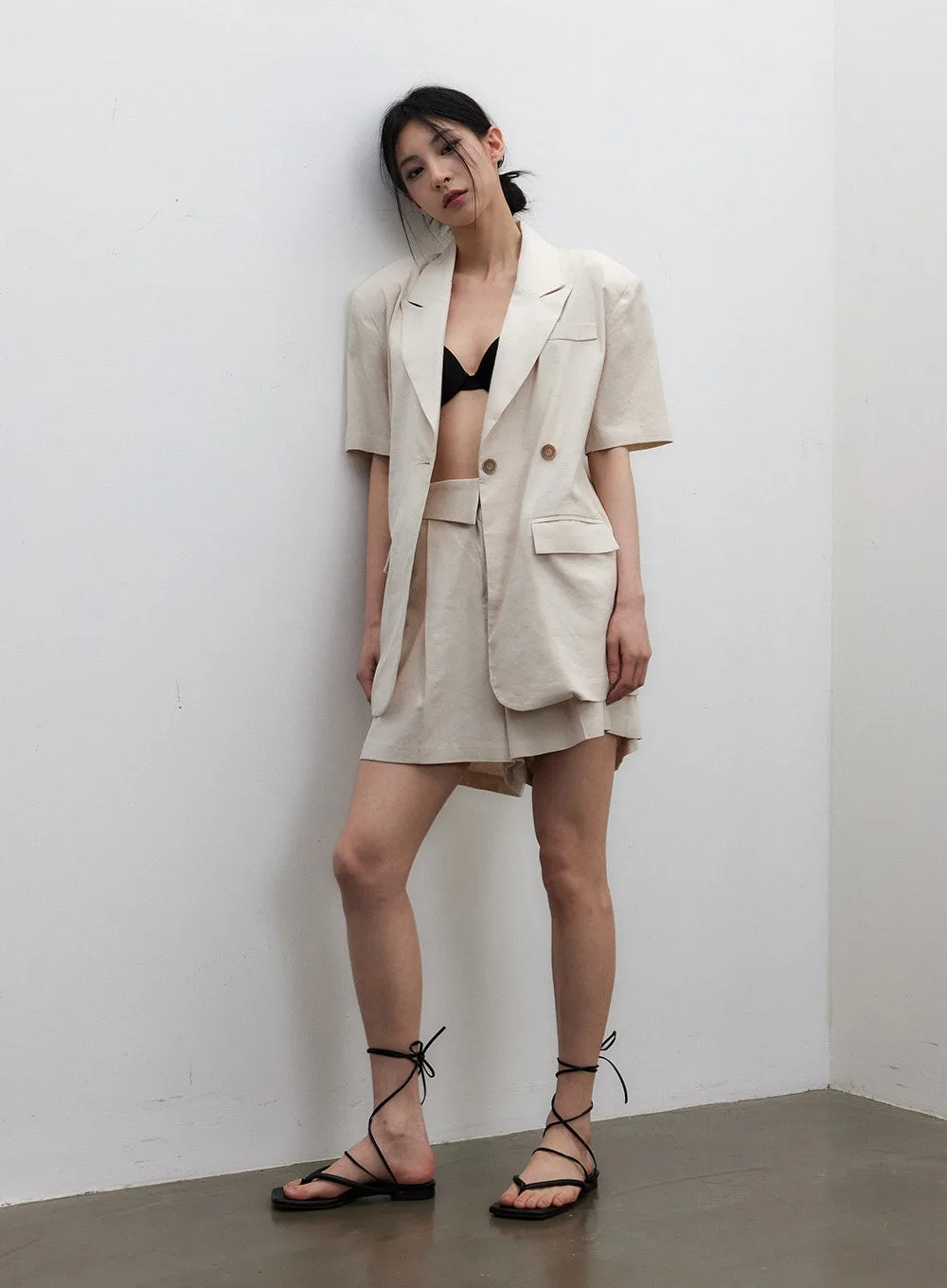 Wide Leg Tailored Shorts IY325
