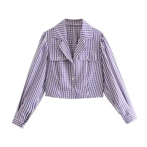 Women Fall Fall Fall Fall Zigezi Shirt Lapel Single Breasted Top
