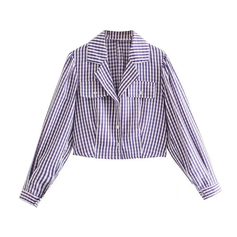 Women Fall Fall Fall Fall Zigezi Shirt Lapel Single Breasted Top