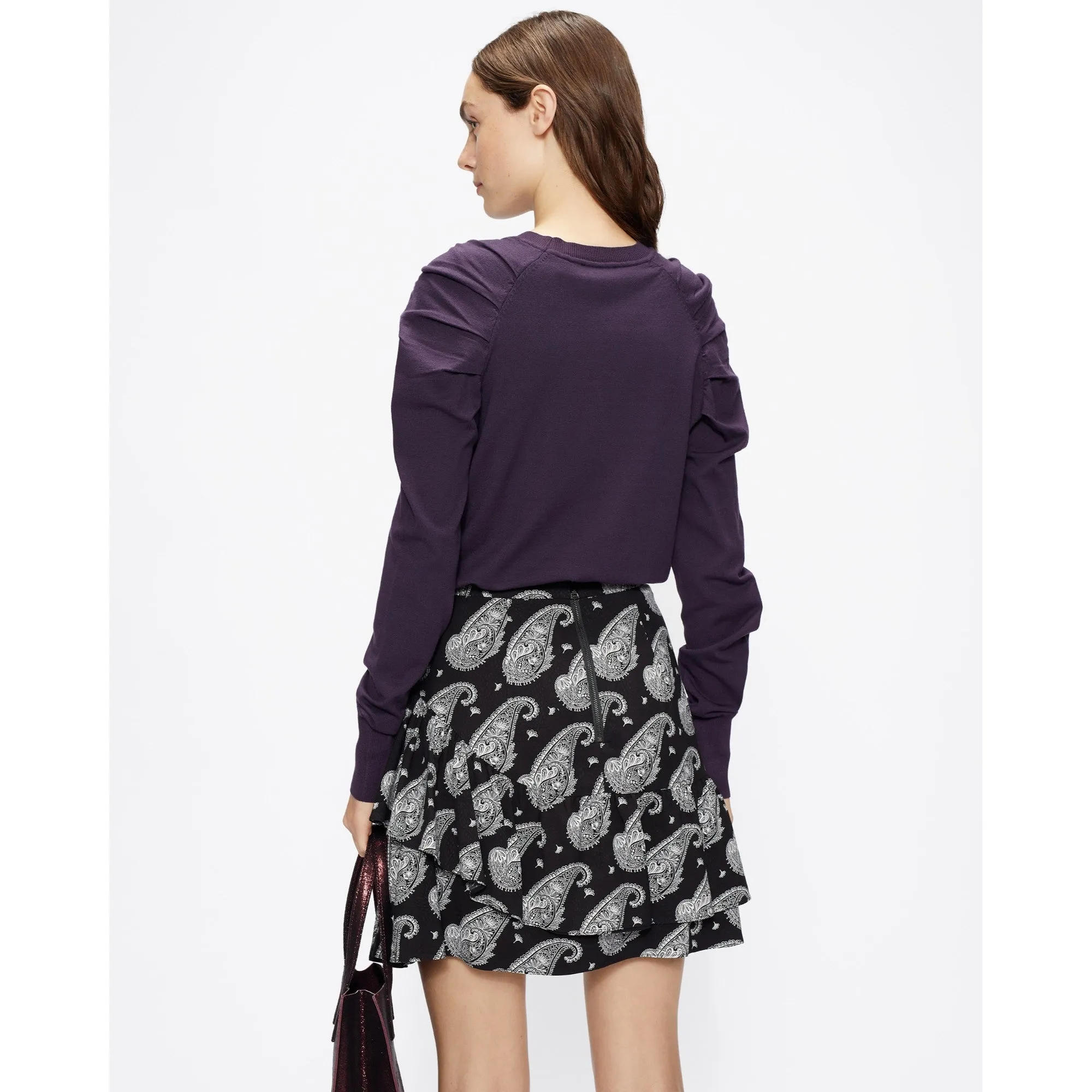 Women Wmk-Piyton-Pleat Detail Sweater - Purple