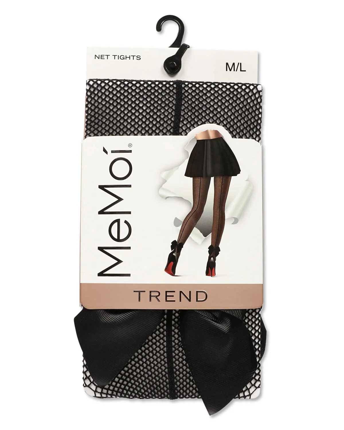 Women's Backseam Bow Nylon Fishnet Tights