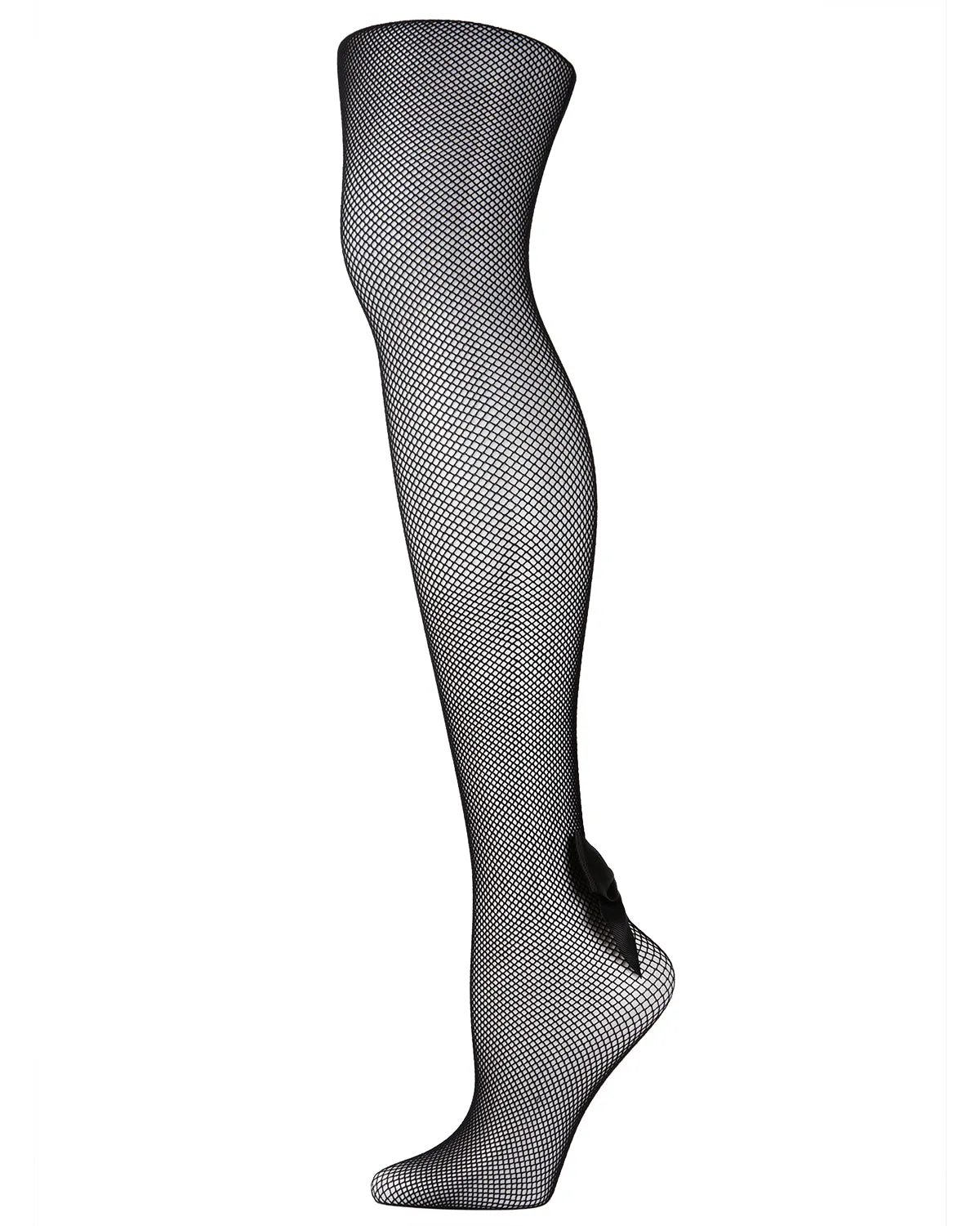 Women's Backseam Bow Nylon Fishnet Tights