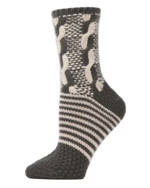 Women's Cable Twist Sweater Knit Soft Cozy Crew Socks