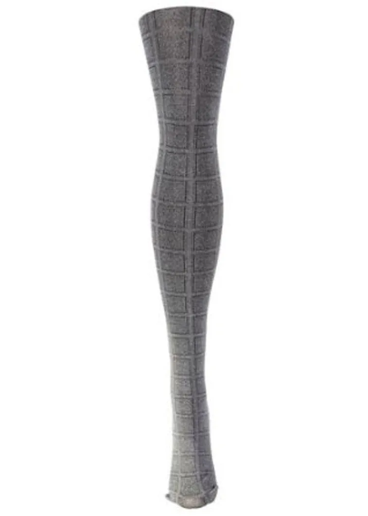 Women's Charcoal Sun Blocks Pattern Fashion Tights