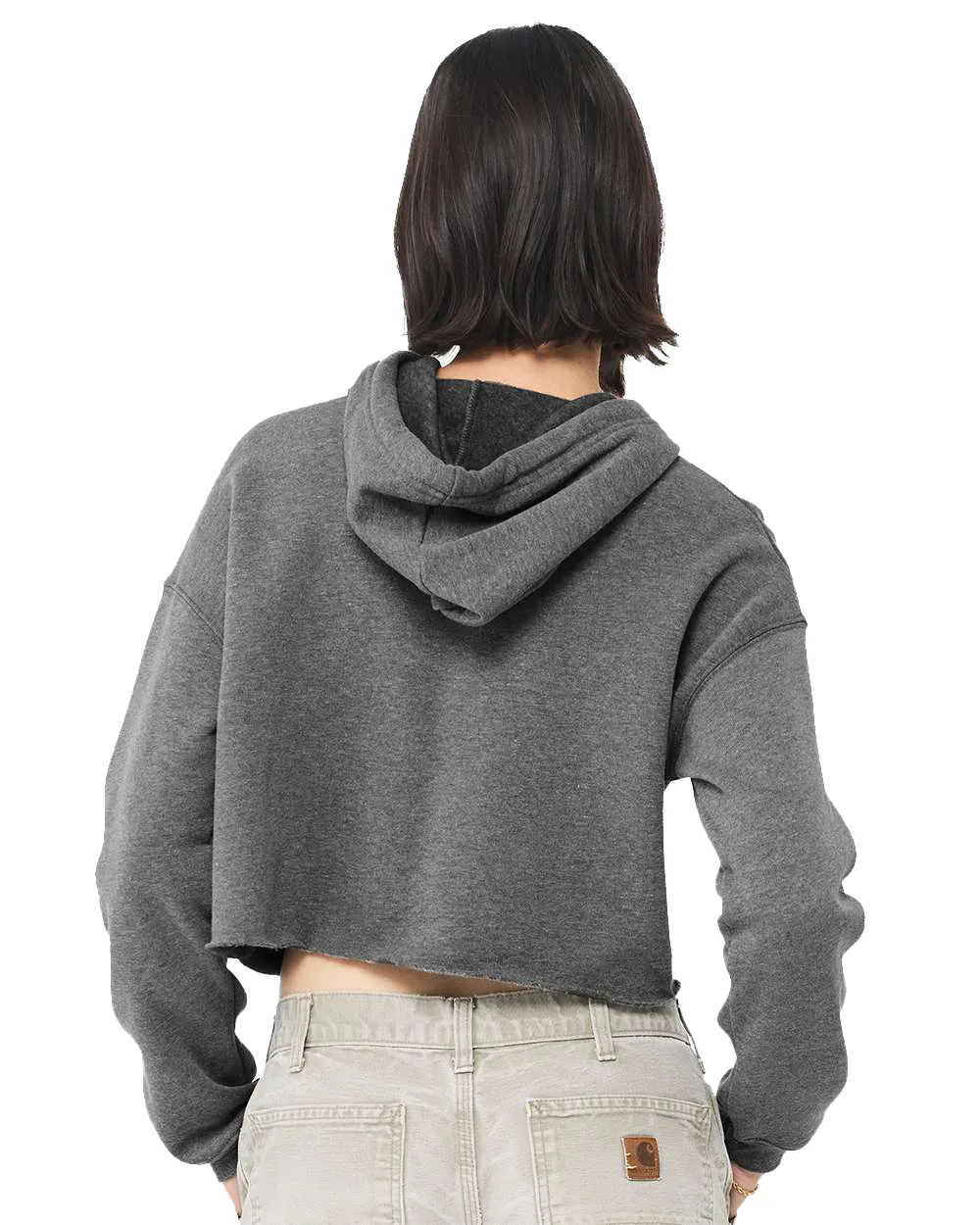 Women's Cropped Fleece Hoodie - Deep Heather