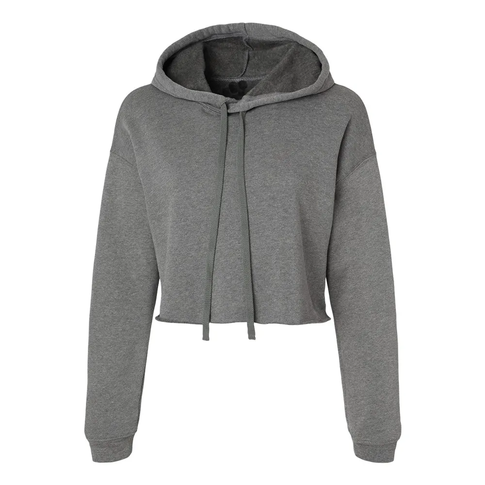 Women's Cropped Fleece Hoodie - Deep Heather
