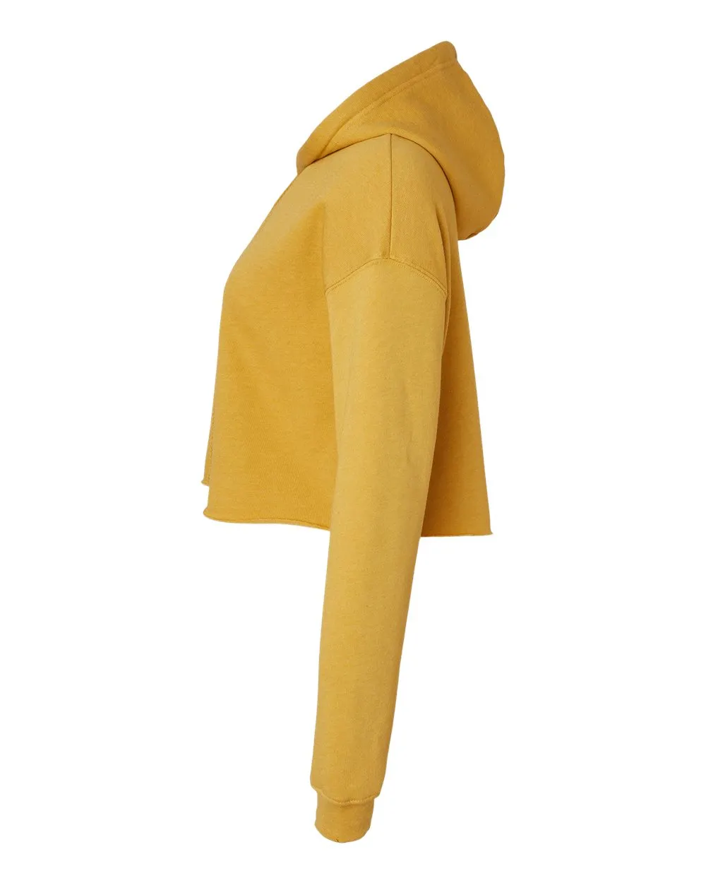 Women's Cropped Fleece Hoodie - Heather Mustard