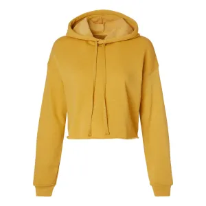 Women's Cropped Fleece Hoodie - Heather Mustard