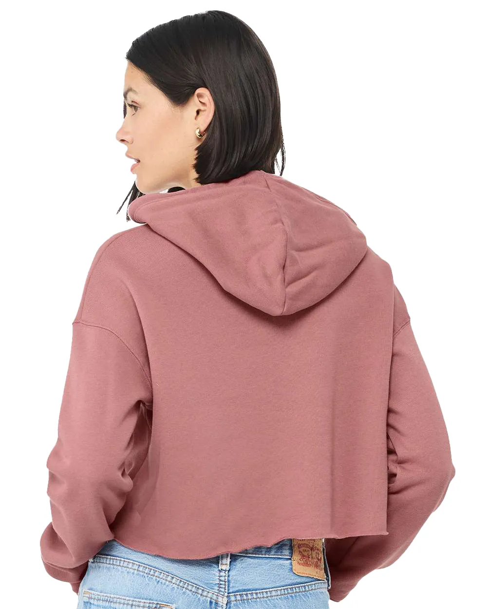 Women's Cropped Fleece Hoodie - Mauve