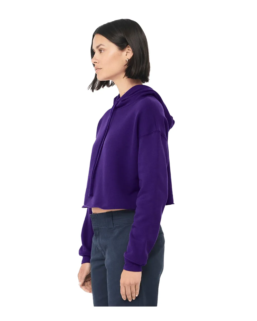 Women's Cropped Fleece Hoodie - Team Purple