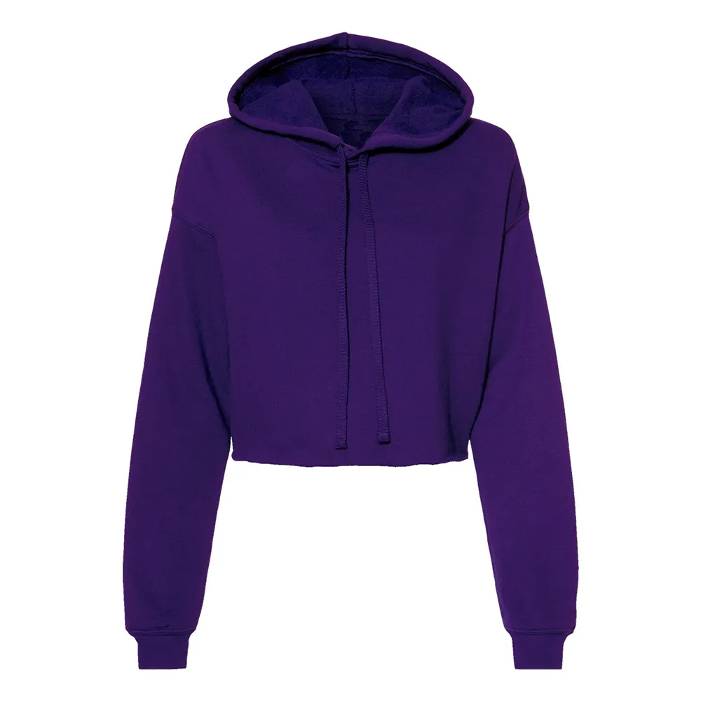 Women's Cropped Fleece Hoodie - Team Purple