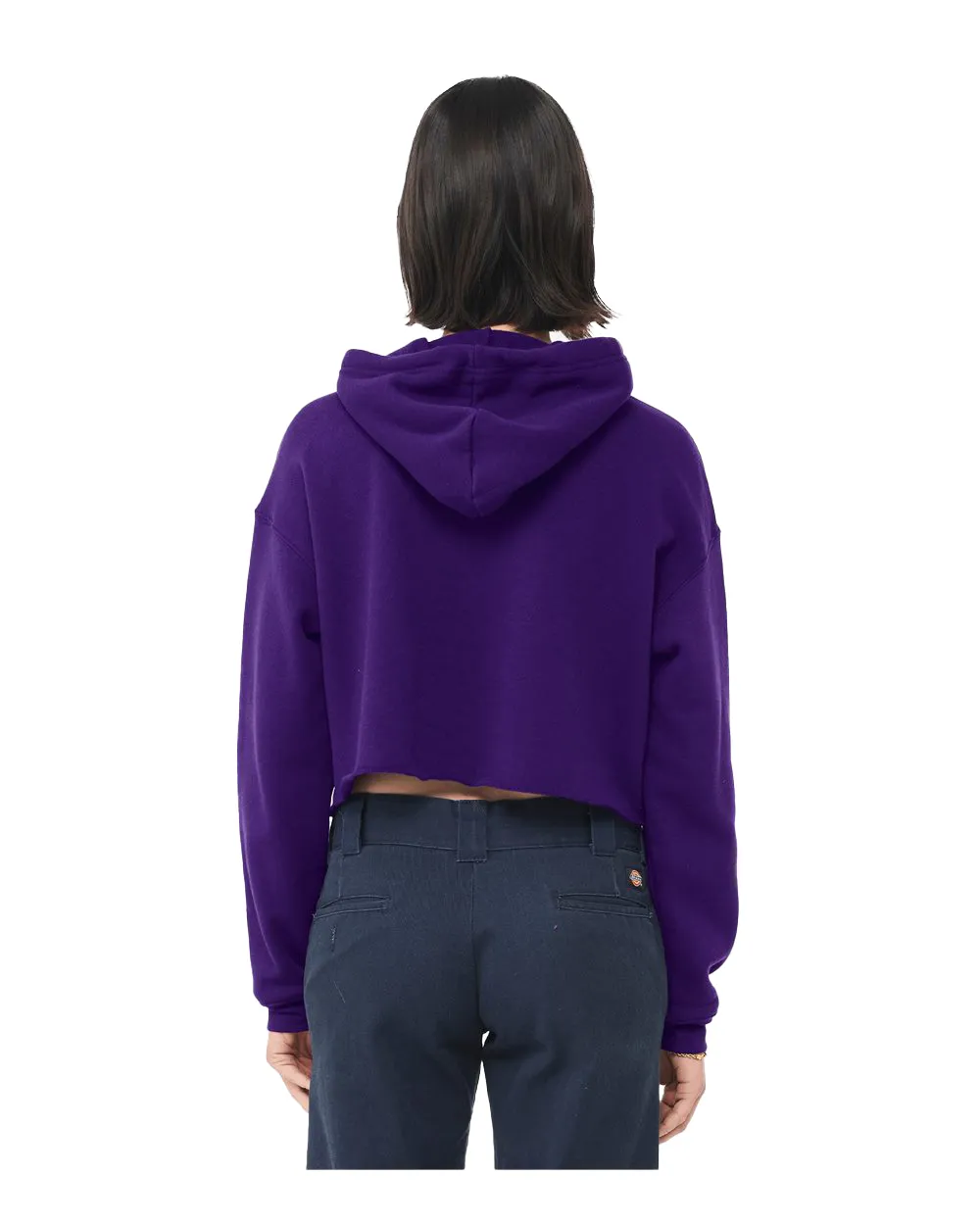 Women's Cropped Fleece Hoodie - Team Purple