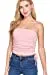 Womens-Drawstring Side Ruched Detail Tube Top