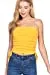 Womens-Drawstring Side Ruched Detail Tube Top