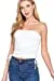 Womens-Drawstring Side Ruched Detail Tube Top