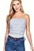 Womens-Drawstring Side Ruched Detail Tube Top