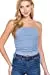 Womens-Drawstring Side Ruched Detail Tube Top