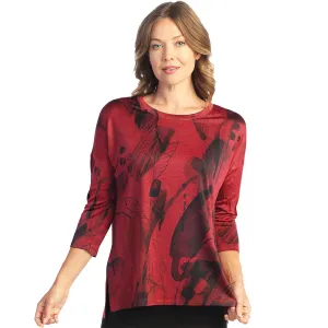 Women's Jess & Jane Isabella Slinky Knit Side-Slit Tunic Red