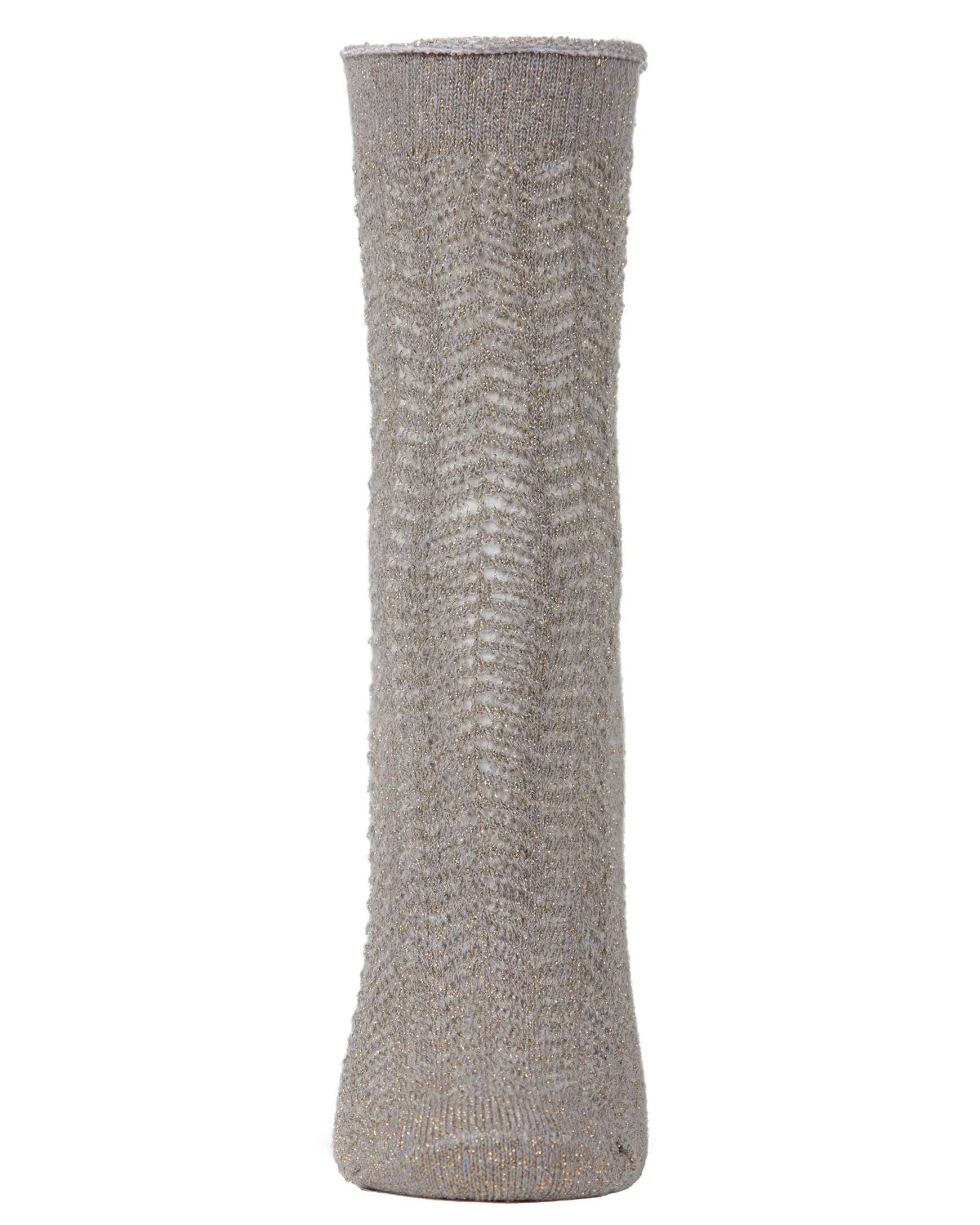 Women's Metallic Ivy Pointelle Cotton Blend Anklet Sock