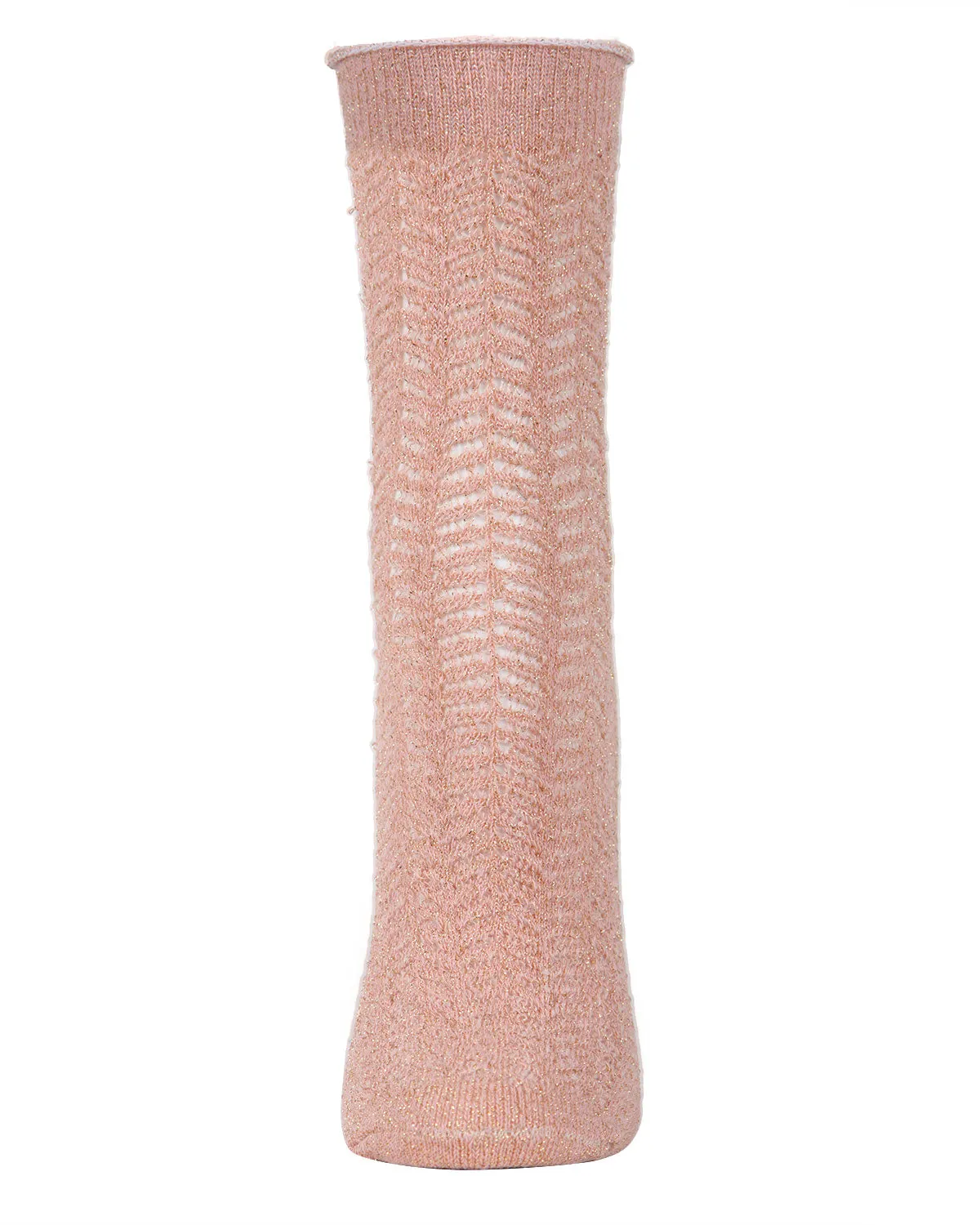 Women's Metallic Ivy Pointelle Cotton Blend Anklet Sock