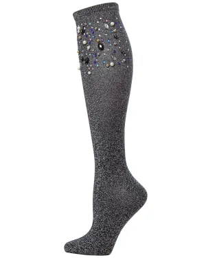 Women's Mixed Jewel Shimmer Knee High Socks