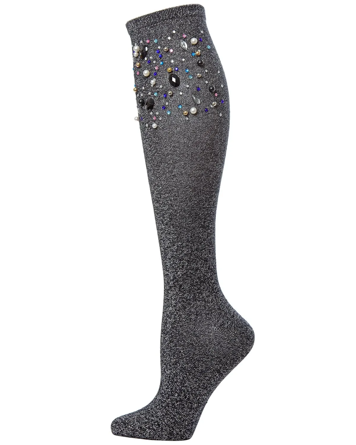 Women's Mixed Jewel Shimmer Knee High Socks