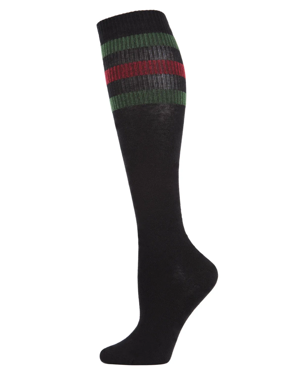 Women's Mod Stripe Knee High Glitter Tube Socks