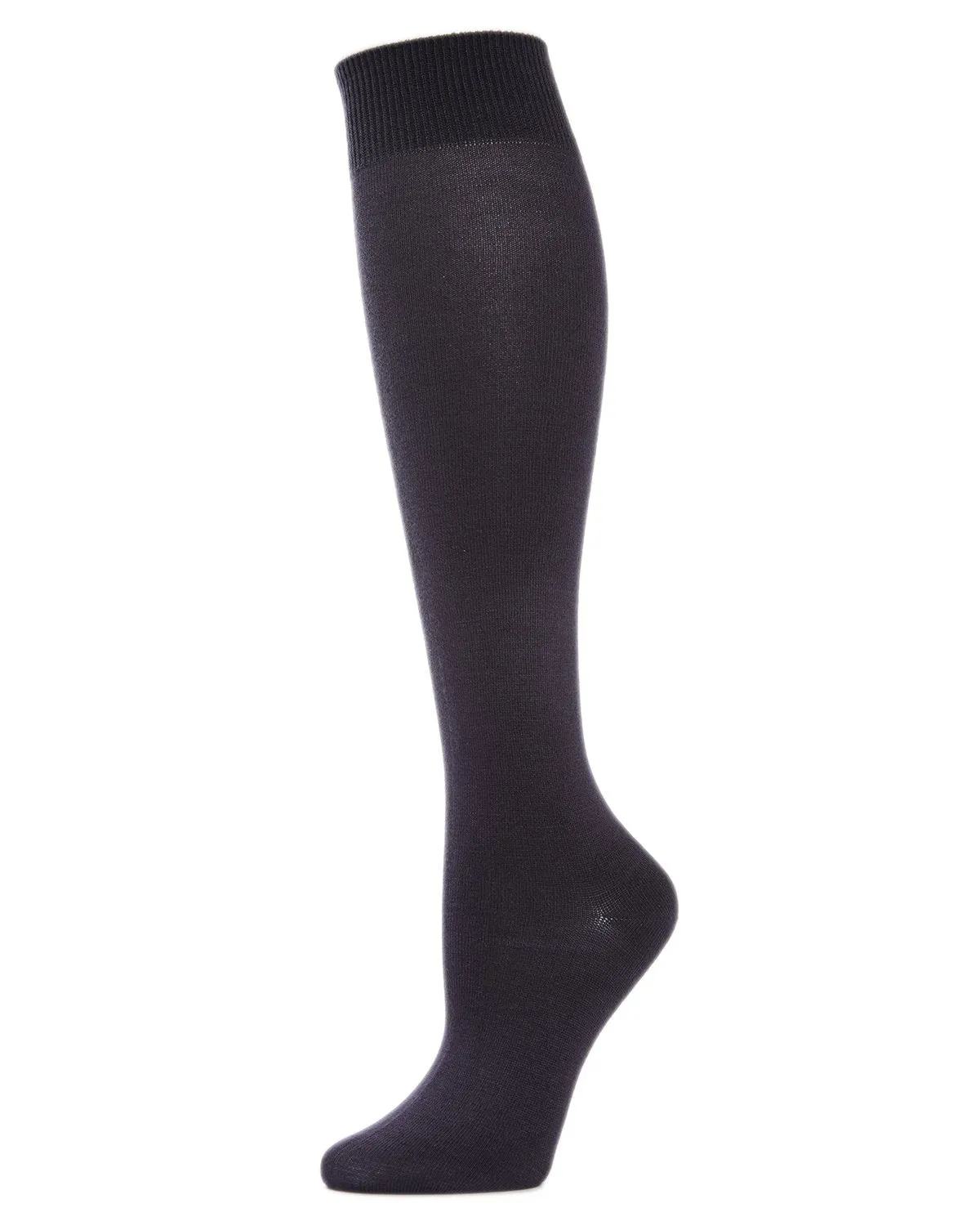 Women's Natural Bamboo Blend Solid Knit Knee High Socks