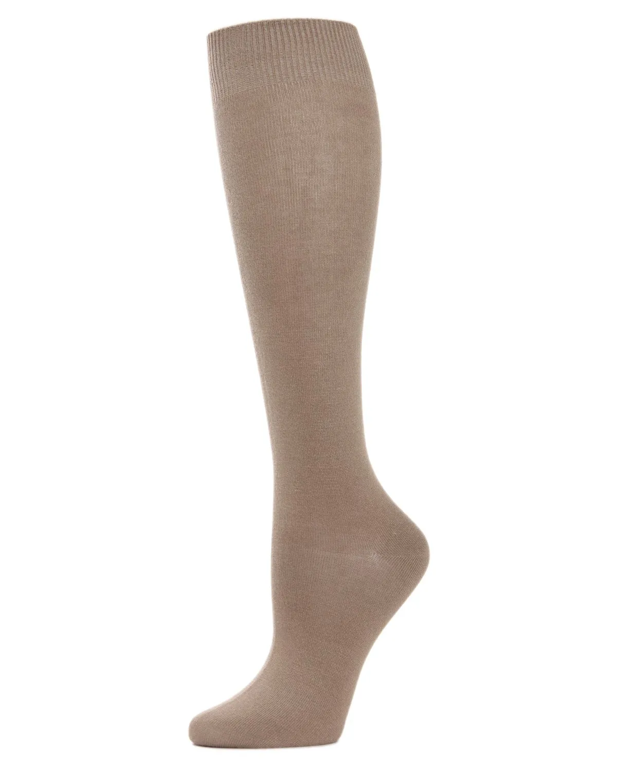 Women's Natural Bamboo Blend Solid Knit Knee High Socks