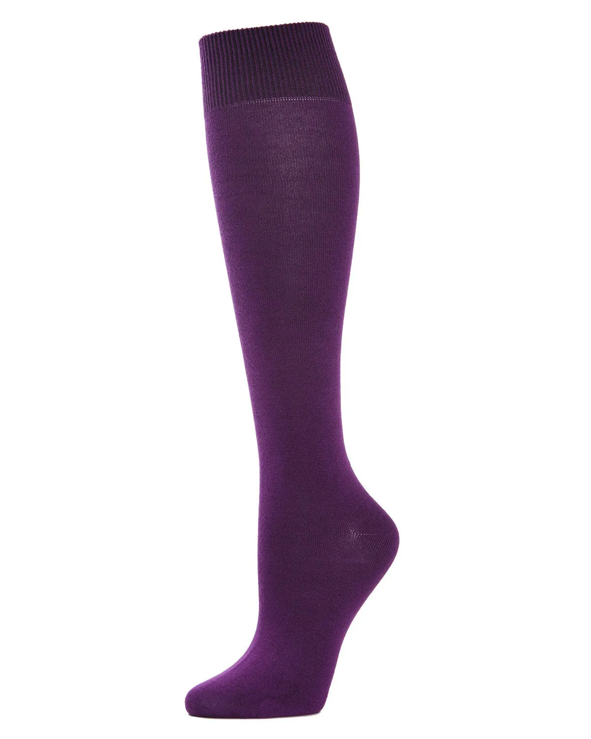 Women's Natural Bamboo Blend Solid Knit Knee High Socks