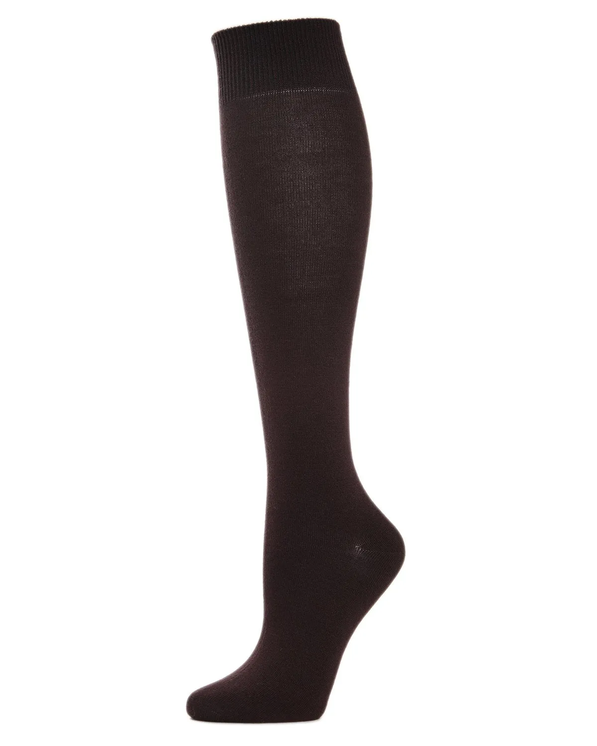 Women's Natural Bamboo Blend Solid Knit Knee High Socks