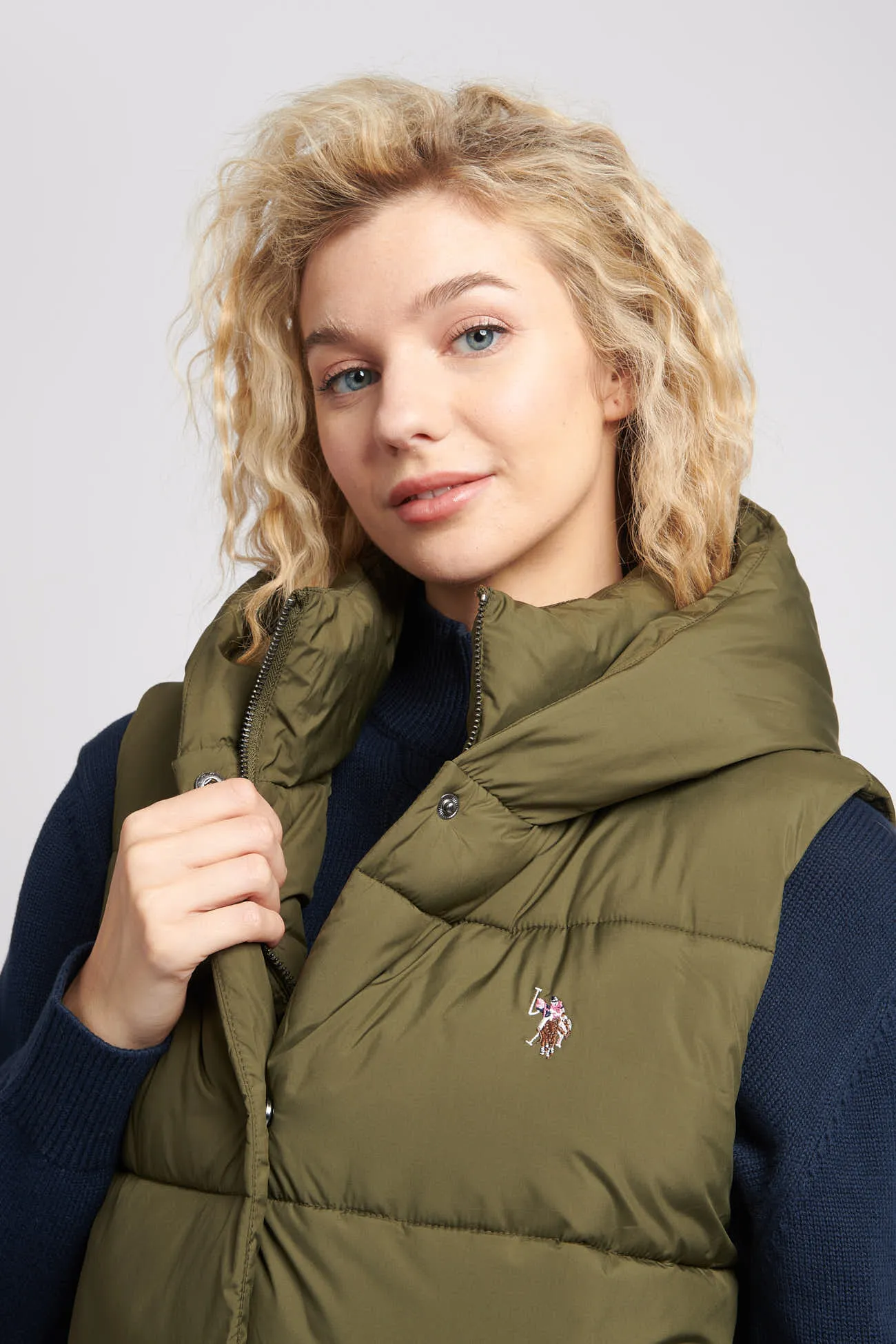 Womens Padded Gilet in Olive Night