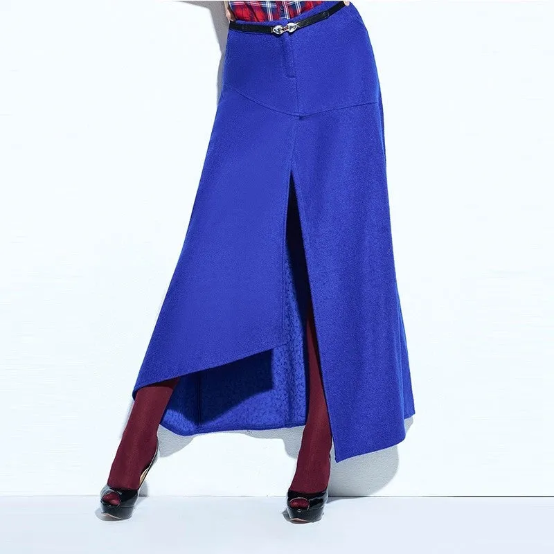 Women's Royal Blue A-Line Spring Vintage Skirt