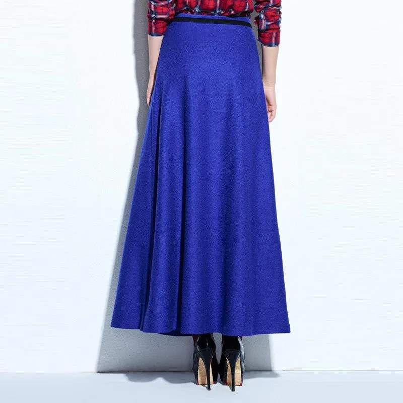 Women's Royal Blue A-Line Spring Vintage Skirt