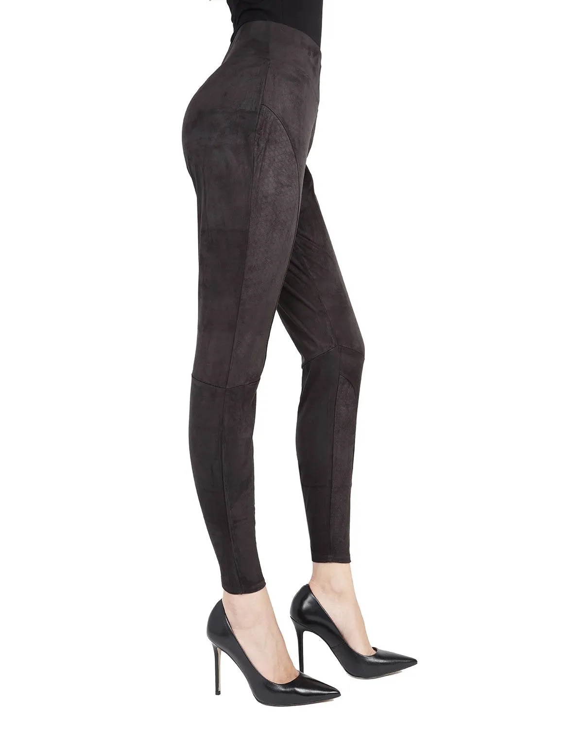 Women's Vegan Suede High-Waist Shaping Leggings