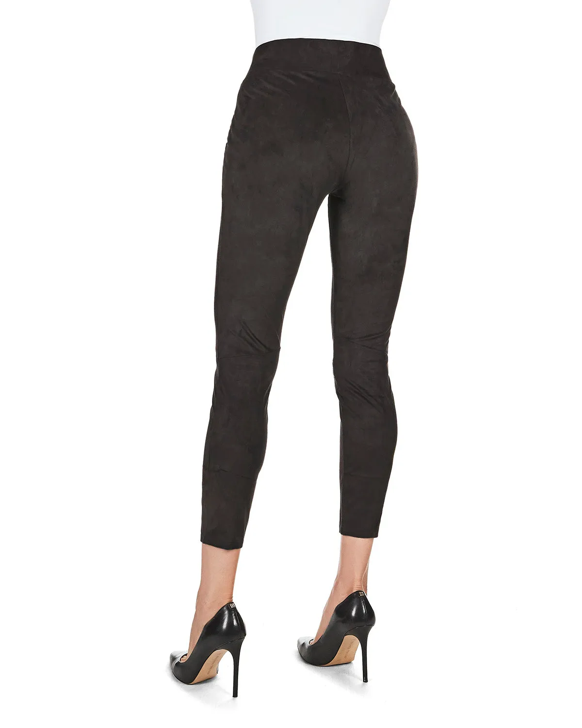 Women's Vegan Suede High-Waist Shaping Leggings