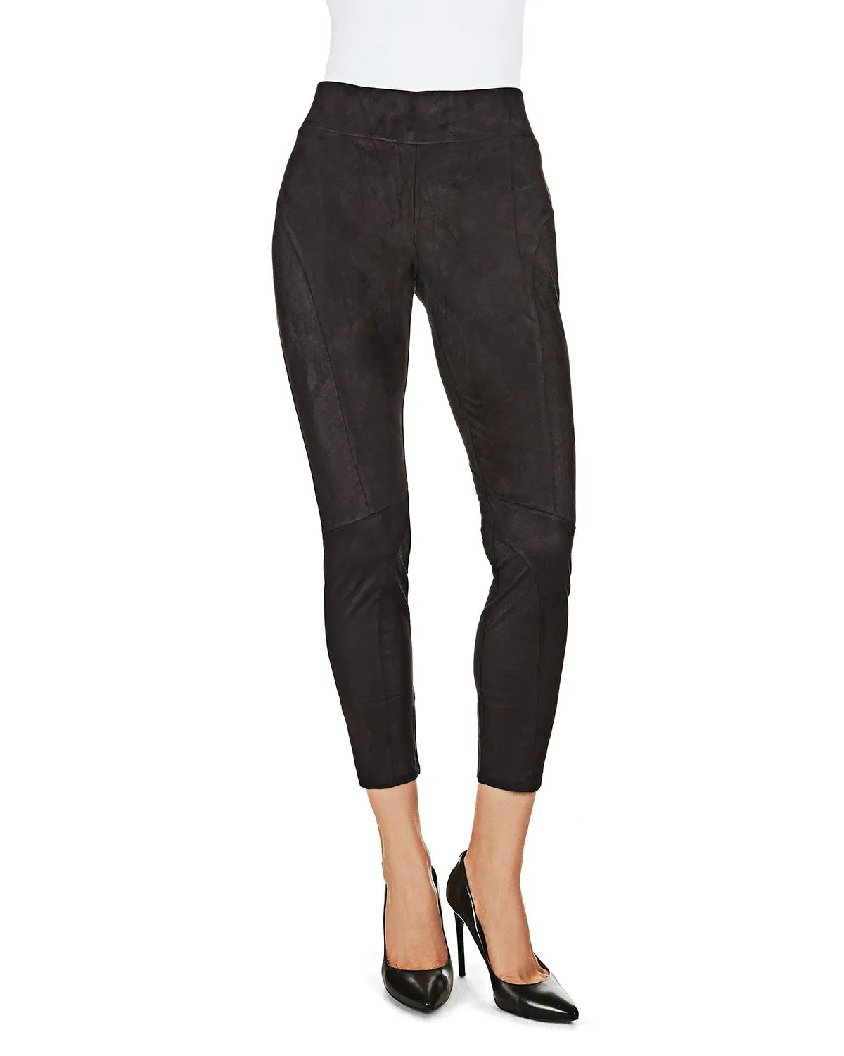 Women's Vegan Suede High-Waist Shaping Leggings