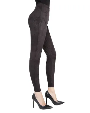 Women's Vegan Suede High-Waist Shaping Leggings