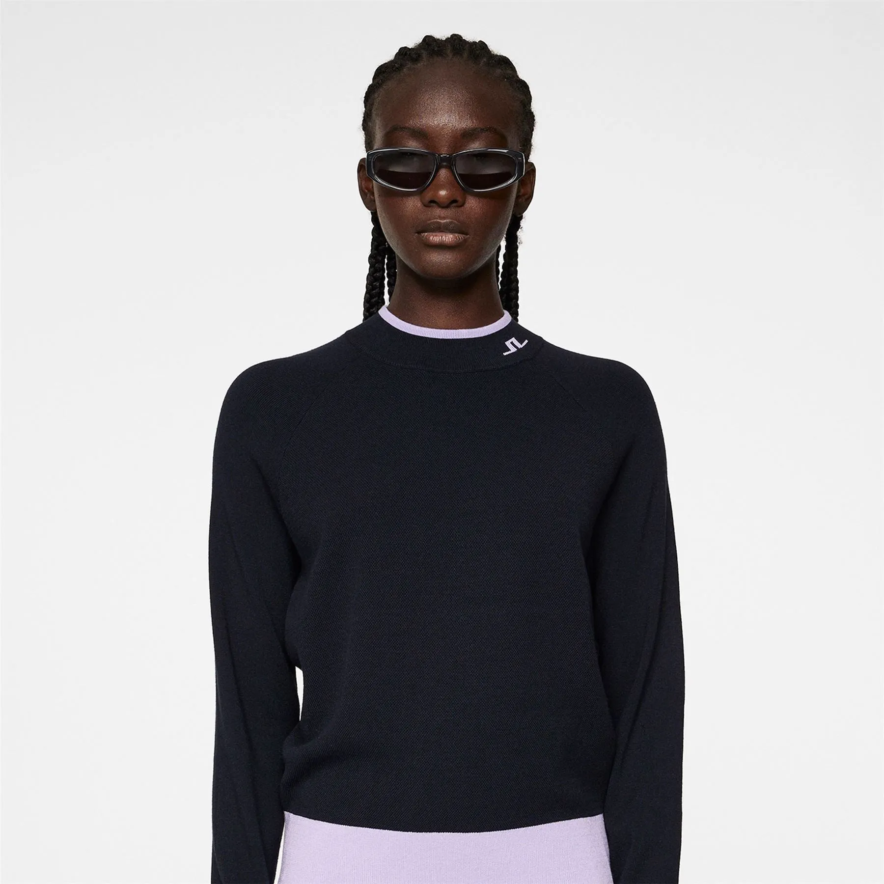 Womens Zoe Poly Blend Knitted Sweater JL Navy - AW24