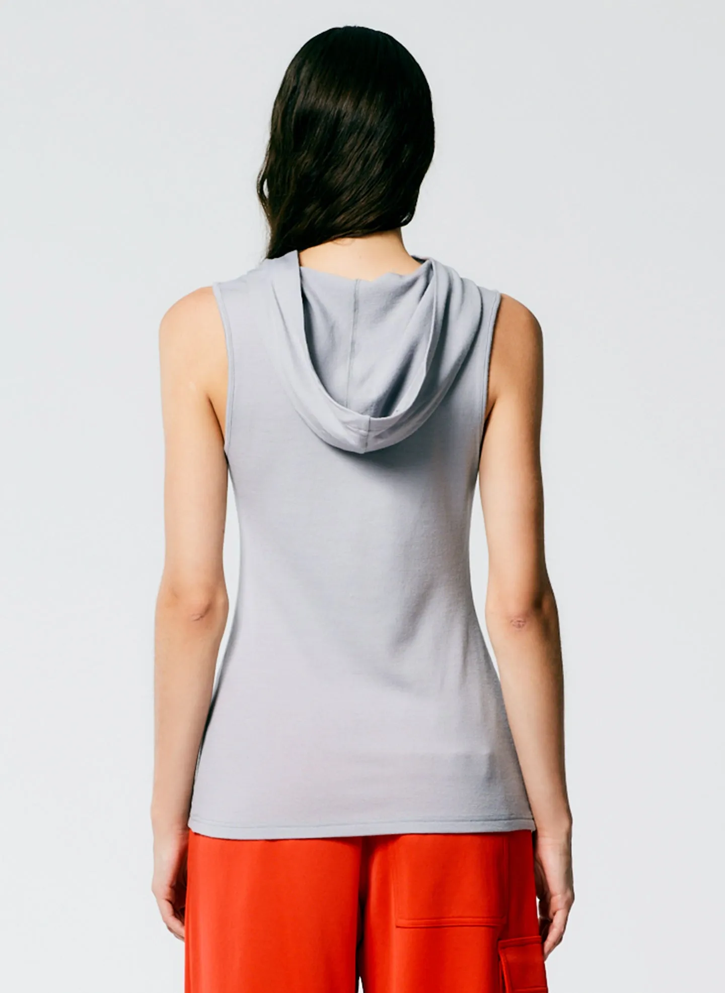 Wool Jersey Hoodie Tunic Top