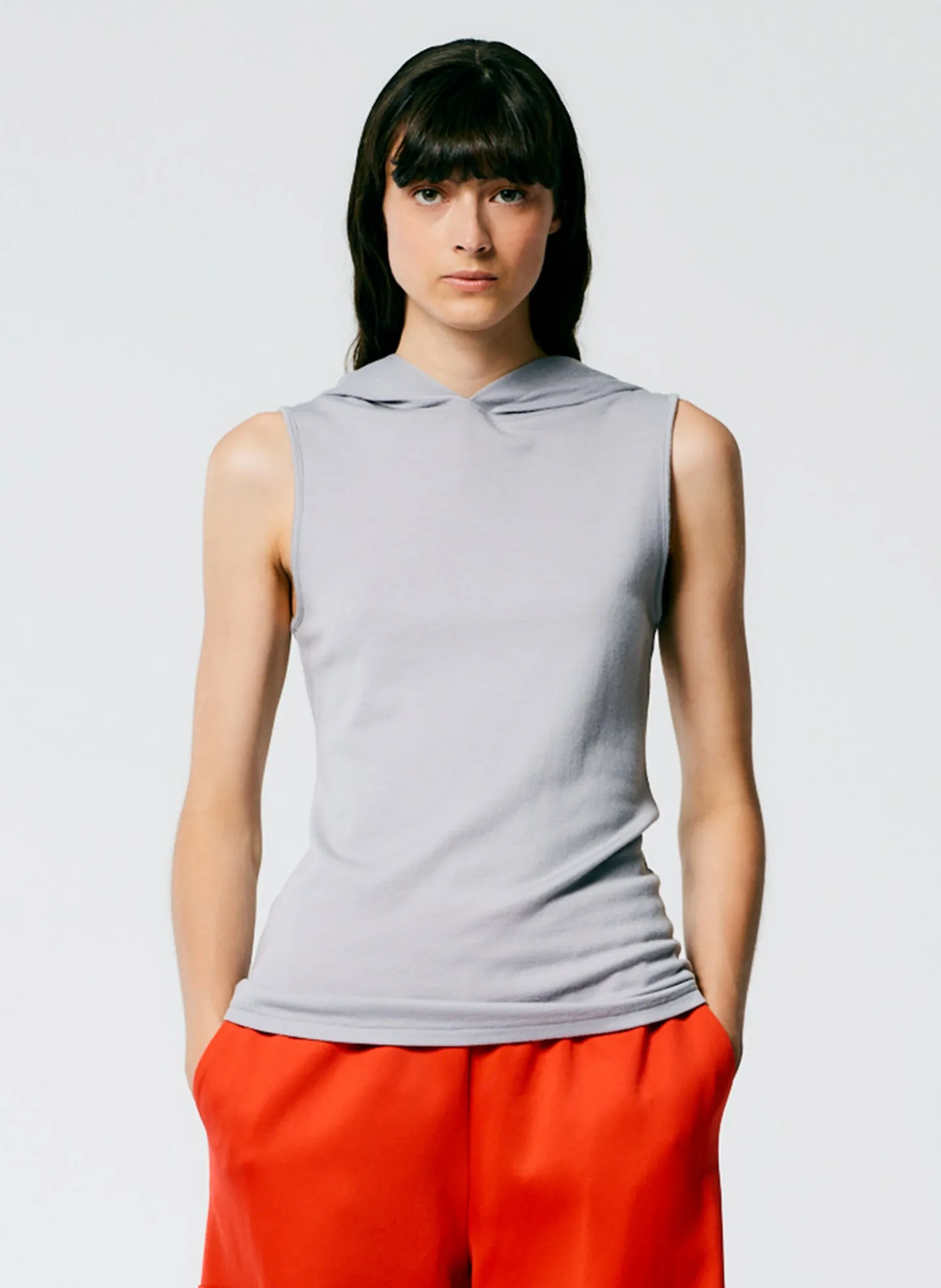Wool Jersey Hoodie Tunic Top